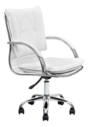 Silla De Escritorio Oficina Giratoria Donna Ecocuero -blanco