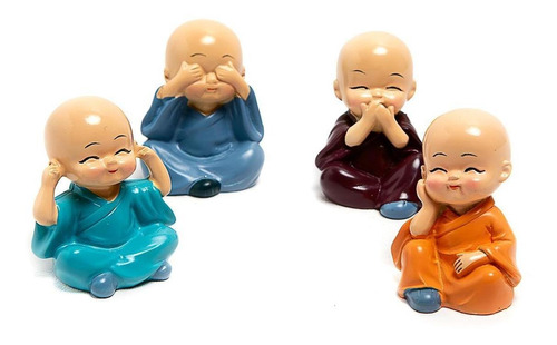 Buda Budinhas Sábios Monges Bebês Conjunto 4 Peças 5,5 Cm