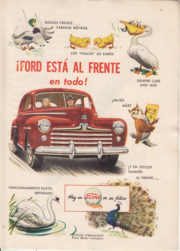 1947 Publicidad Automoviles Ford Vintage Revista De Epoca 