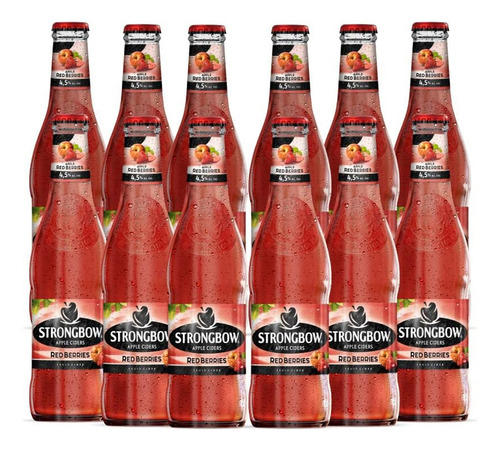 Pack De 12 Bebida Alcohólica Strongbow Apple Ciders Red Berr