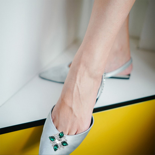2 Colgantes Brillantes Para Zapatos Con Diamantes De Imitaci