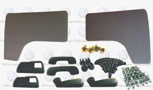 Kit Tapas Puerta Vw Combi 1.6 1.8 Gris Con Coderas Grapas