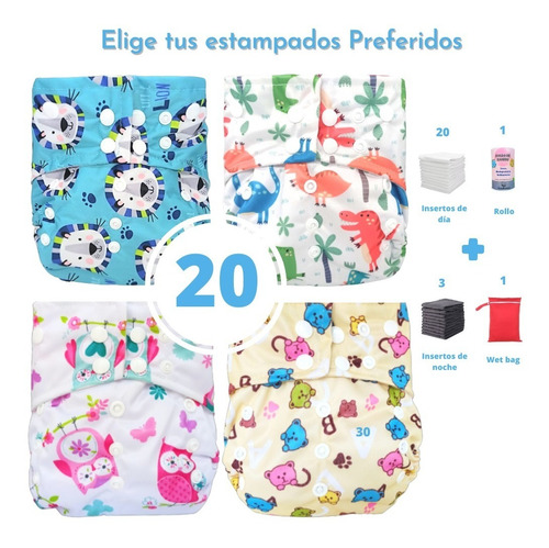 Super Paquete De 20 Pañales Ecologicos Bambo Economico