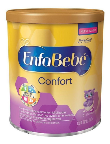 Leche de fórmula en polvo Mead Johnson EnfaBebé Confort en lata de 400g