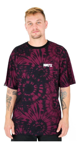 Camiseta Wats Tiedye Preto Bordô Original Com Nota Fiscal