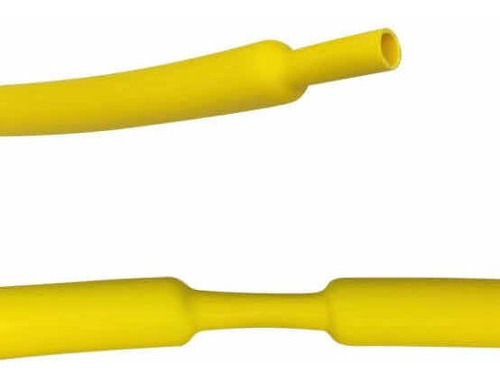 Espaguete Termo Retratil 4,5mm Cor Amarelo Kit C/ 5metros