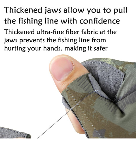 Guantes De Pesca Upf50 Camuflaje Unisex Sin Dedos