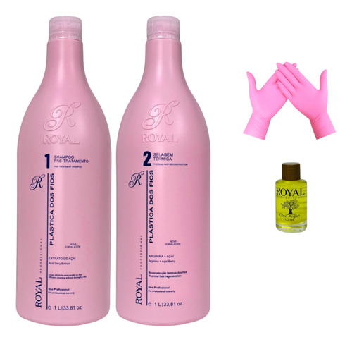 Kit Plástica Dos Fios Açaí Royal 2x1000ml + Especial