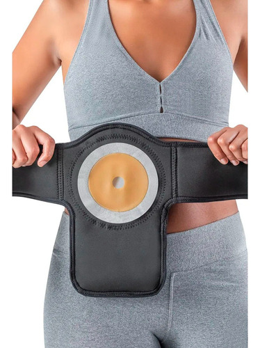 Cinta Ostolight Para Suporte Bolsa De Colostomia Bilateral Cor Preto