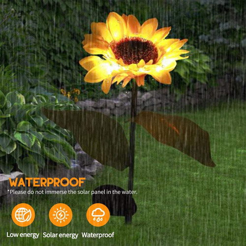 Luz Led N Solar Power Con Forma De Girasol Para Exteriores,