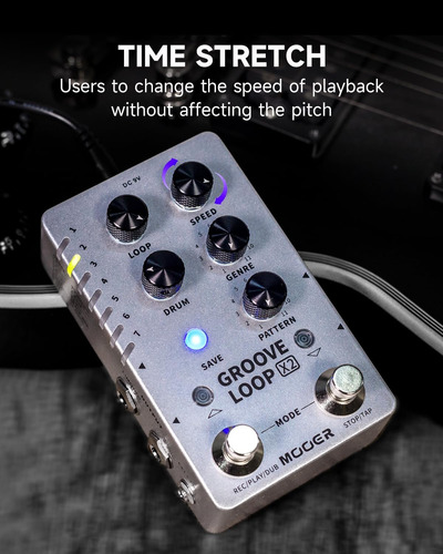 Mooer Groove Looper Pedal Drum Machine Stereo Guitar Loop...