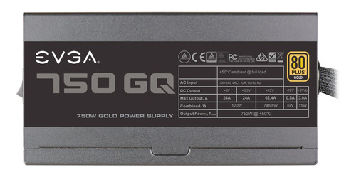 Imagen 1 de 4 de Fuente de alimentación para PC Evga GQ Series 750 GQ 750W negra 100V/240V