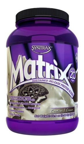 Suplemento em pó Syntrax  Matrix proteínas Matrix sabor  cookies and cream em pote de 907g