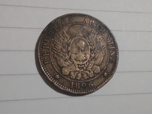 Moneda 2 Centavos De Patacón De Cobre Año 1896