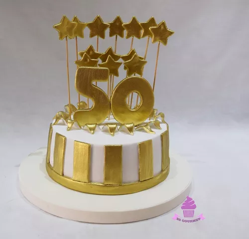 Figura para pastel 50 Aniversario Bodas Oro 