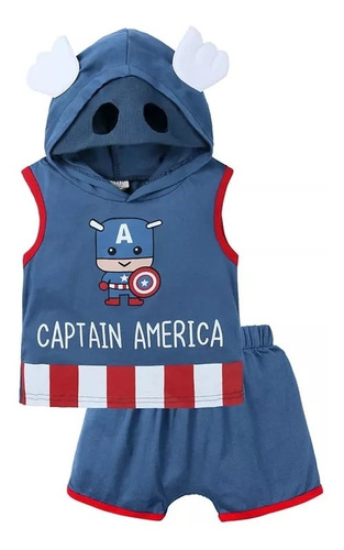 Disfraz Capitan América Bebé Super Héroes Dc Halloween