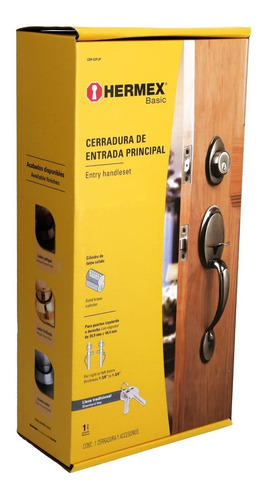 Imagen 6 de 6 de Juego Chapas Puerta Principal Cerradura Jaladera Hermex