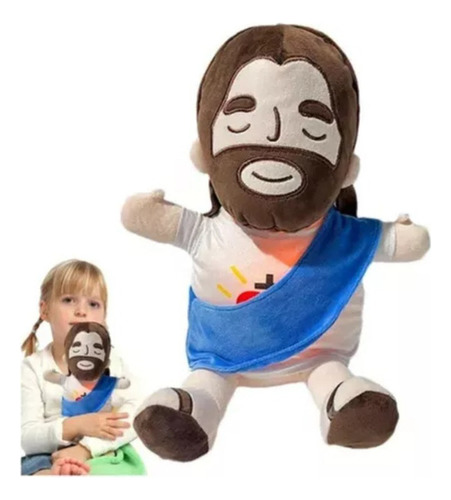 2 Piezas De Peluche Navideño De Jesús Que Respira Con Luces