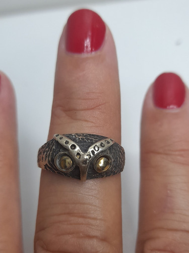 Anillo De Plata Cara De Buho