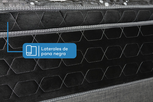 Colchón Viggo Rubí 160x190 Cm 260 Kg Alta Densidad Negro