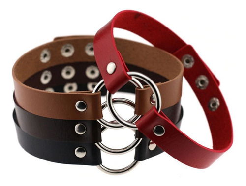 Imagem 4 de 6 de Coleira Bdsm Escrava / Submissa Couro Ecológico Choker