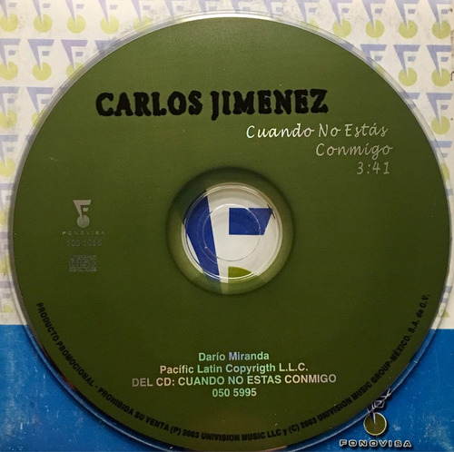 Cd Carlos Jimenez Cuando No Estas Promo Usado Sin Portadas