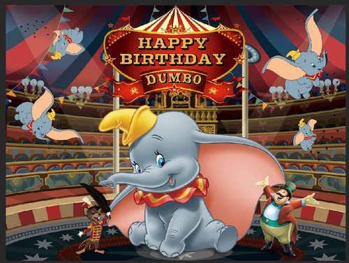Dumbo Telón De Fondo | Circo | Cumpleaños | Para Niña | Niño
