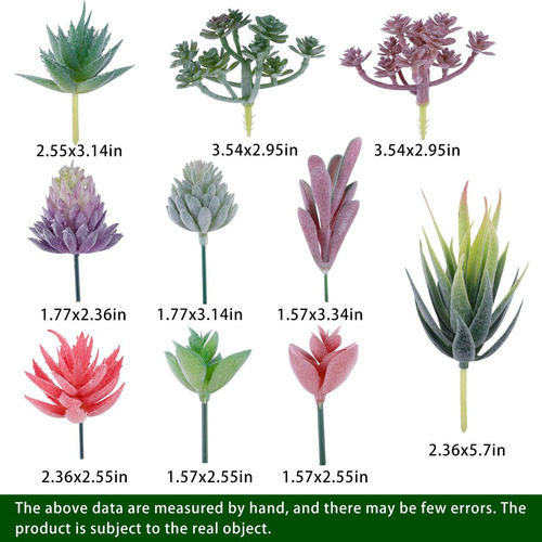 20 Plantas Artificiales Aterciopeladas, Suculentas Para