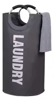 Comprar Cesto De Ropa Sucia Bolsa De Lavanderia Laundry Tela Manijas Gris Oscuro Lisa