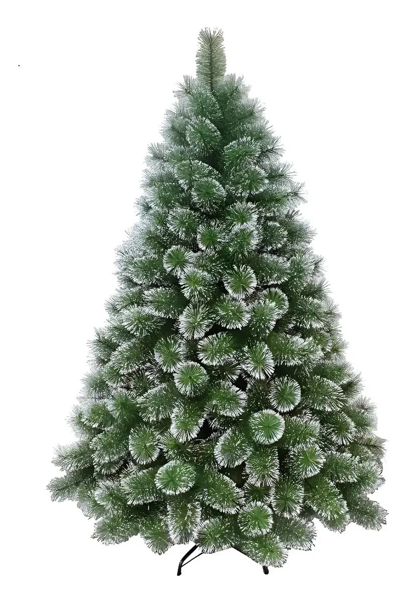 Árvore De Natal Pinheiro Neve 1,80M Com 360 Galhos Pom Pom Verde Com Pontas Nevada Grande Pinheiro Toque De Neve Cheia Luxo LuvinCo