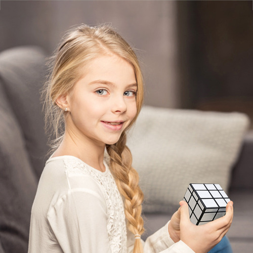 Js Puzle En Forma De Cubo Con Espejo De 3 X 3, Giro Suave,