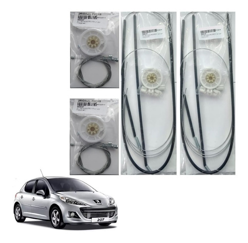 Kit 4 Portas Reparo Maquina Vidro Eletrico -peugeot 207 