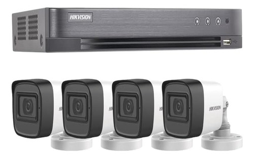 Kit Camaras Seguridad 5mp 4 Camaras Bala Microfono Dvr Cctv