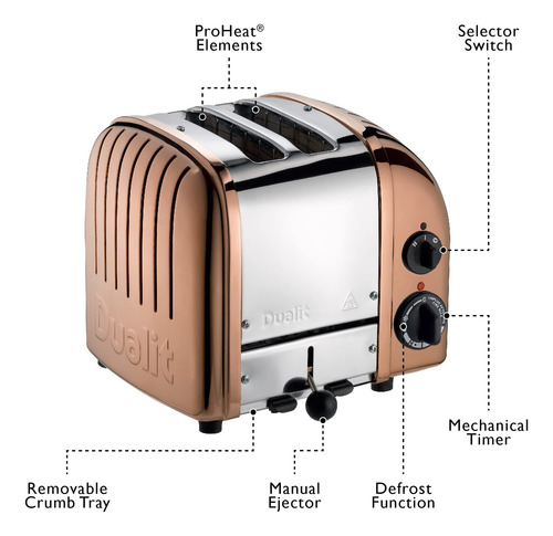 Tostadora Dualit Copper De 2 Rebanadas (27440)