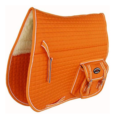 Horse Quilted English Saddle Pad Pockets Half Faux Fur ...