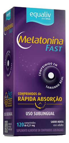 Melatonina Fast Sabor Menta 120 Cpr Sublingual da Equaliv