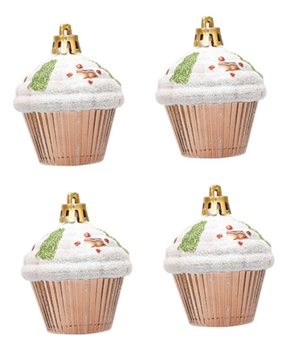 2 X 4 Adornos Navideños Para Cupcakes, Adornos Para Colgar