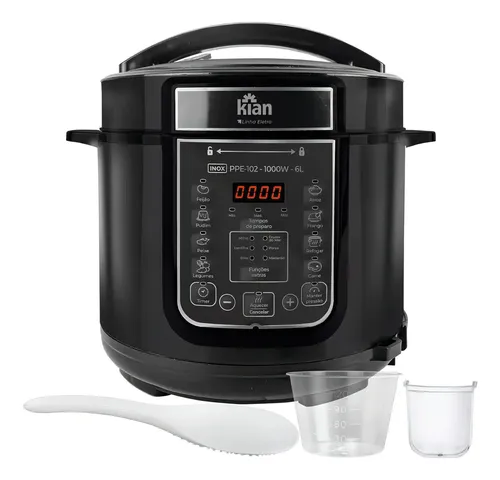 Panela De Pressão Elétrica Ppe-102 6 Litros Kian Preto 127v