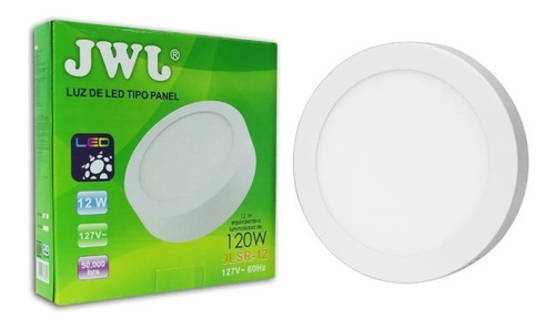 Lampara Led De Sobreponer Redonda 12w Jwj Luz Calida 10pzs