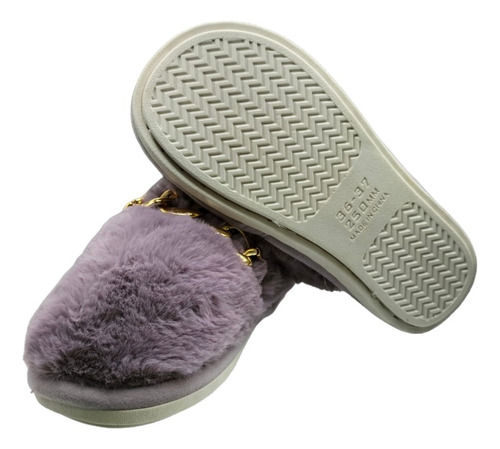 Pantuflas Cadena Invierno Mujer Con 4 Colores