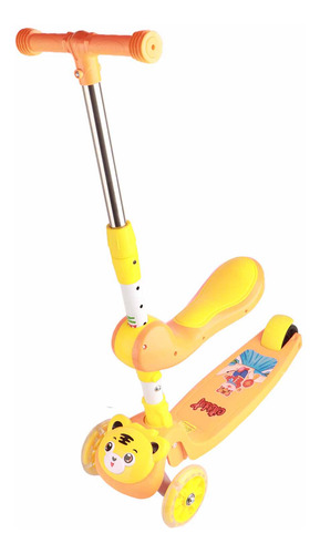 Scooter De 3 Ruedas Plegable Altura Ajustable Luces De Rueda
