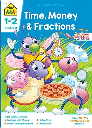 Book : School Zone - Time, Money And Fractions Workbook - 6