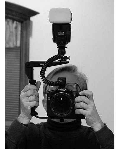 Soporte giratorio para flash Stroboframe Quick Flip 350, diseño de impresión suave