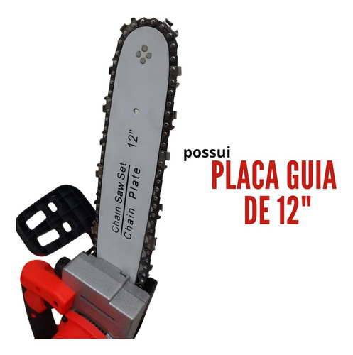 Motosserra A Bateria Importway 18v Guia De 12 Com Maleta Cor Vermelho-preto