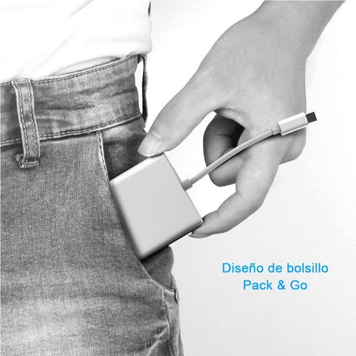 Imagen 9 de 10 de Adaptador Usb C Hub Dex Mode Mac Macbook Air Pro Hdmi 4k