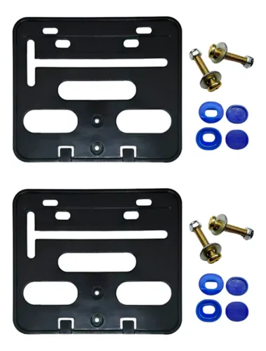 Par De Suporte Protetor De Placa Moto Mercosul Kit Antifurto