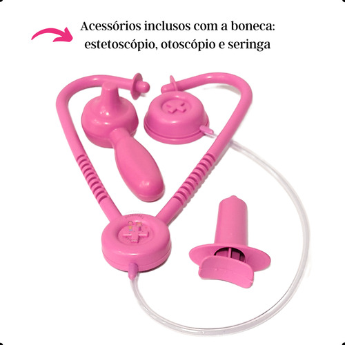 Boneca Bambolinha Médica Pequena Com Acessórios Promoção