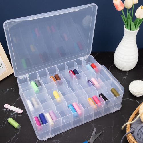 Organizador De Costura Dupla Face Com 46 Grades, Bobina