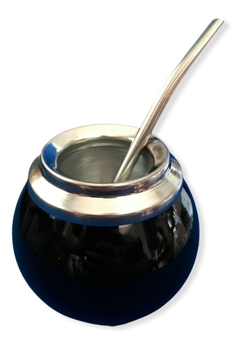 Imagen 3 de 5 de Mate Criollo De Ceramica Cimarron Bombilla En Caja 4 Colores