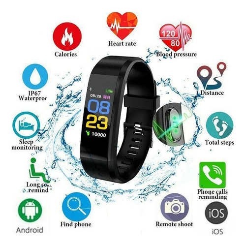 Pulsera Inteligente Bluetooth, Pulsera Impermeable Multifunc
